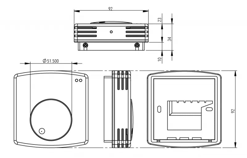 Heatmiser DS1 Central Heating Dial Thermostat