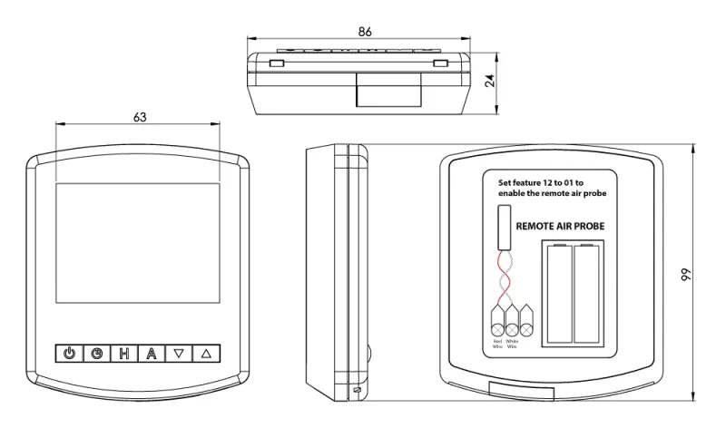 Heatmiser Slimline-RF Wireless Programmable Thermostat