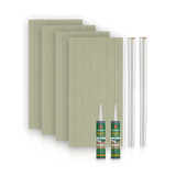 Tongue and Groove Wall Panel Kit - Water Resistant MDF - Includes panels, trim and adhesive