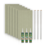 Tongue and Groove Wall Panel Kit - Water Resistant MDF - Includes panels, trim and adhesive
