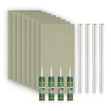 Tongue and Groove Wall Panel Kit - Water Resistant MDF - Includes panels, trim and adhesive
